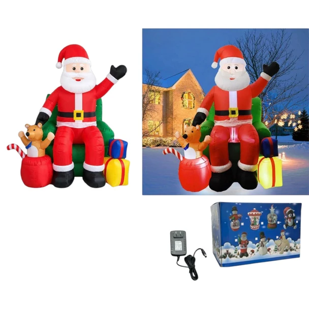 CHRISTMAS DECORATIONS INFLATABLE SDCQ-8358-Y63 SANTA IN CHAIR 2.3M 7.6FT