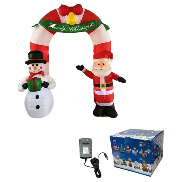 CHRISTMAS DECORATIONS INFLATABLE SDCQ-8350-Y63 ARCHWAY SNOWMAN SANTA 2.4M 8FT