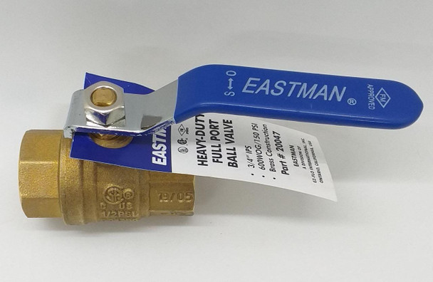 LEVER VALVE 3/4" EASTMAN #20047LF HEAVY DUTY BRASS