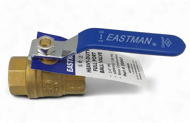 LEVER VALVE 3/4" EASTMAN #20047LF HEAVY DUTY BRASS