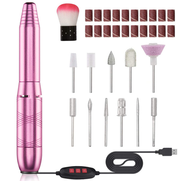 Nails Portable Electric Nail Drill Sincalong 11 in 1 Professional Drill Kit for Acrylic Gel Nails Manicure Pedicure Polishing Shape Tools with 20 Purple