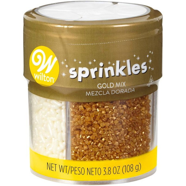 BAKING WILTON SPRINKLES GOLD MIX 4 CELL 710-5337 3.8oz 108G