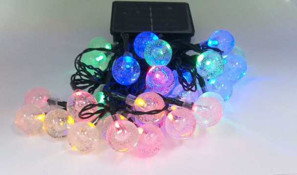 FAIRY LIGHT SOLAR LED 30LED CRYSTAL BALL MULTICOLOR