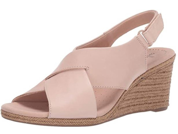 Footwear Clarks Women's Lafley Alaine Wedge Sandal Blush Leather