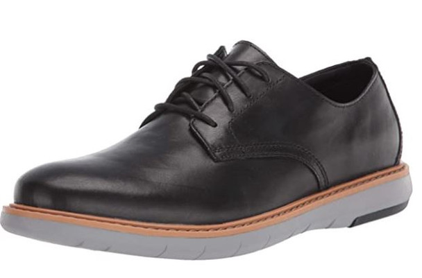 Footwear Clarks Men's Draper Lace Oxford Black Leather With Grey Outsole