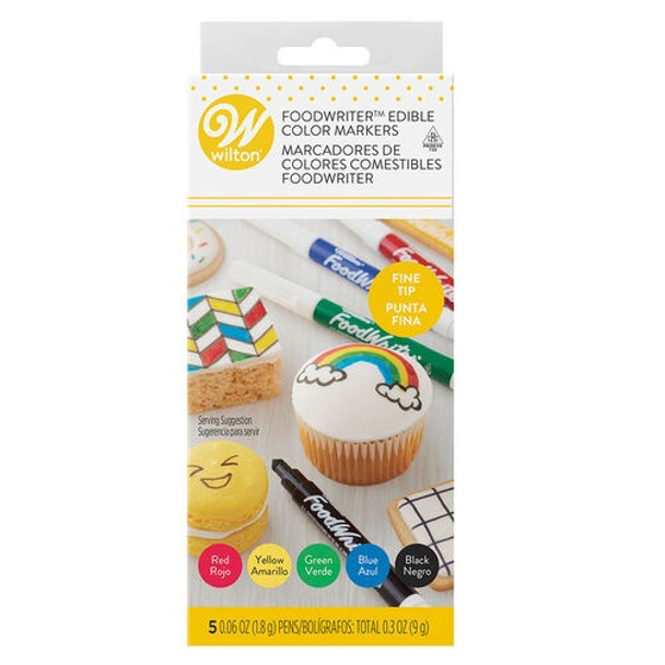 BAKING WILTON FOOD WRITER EDIBLE 5PCS COLOR (COLOUR) MARKERS 9g 5X1.8g 04-0-0097