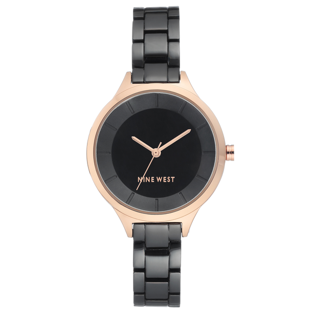 WATCH NINE WEST WOMEN ROSE GOLD-TONE AND GUNMETAL BRACELET NW/2225BKRT