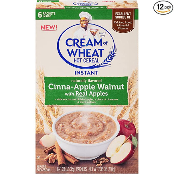 CREAM OF WHEAT INSTANT CINNA-APPLE WALNUT WITH REAL APPLES 7.38oz 210g