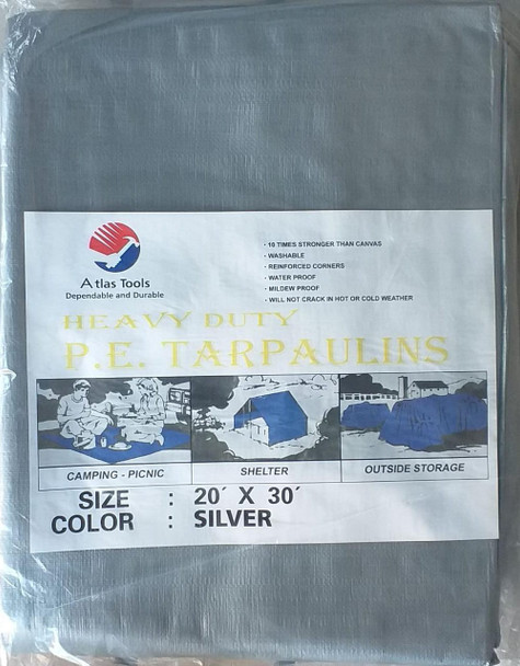 TARPAULIN SILVER 20'X 30' ATLAS
