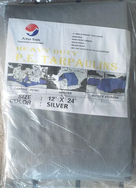 TARPAULIN SILVER 12'X 24' ATLAS