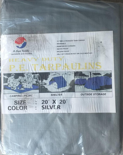 TARPAULIN SILVER 20'X 20' ATLAS