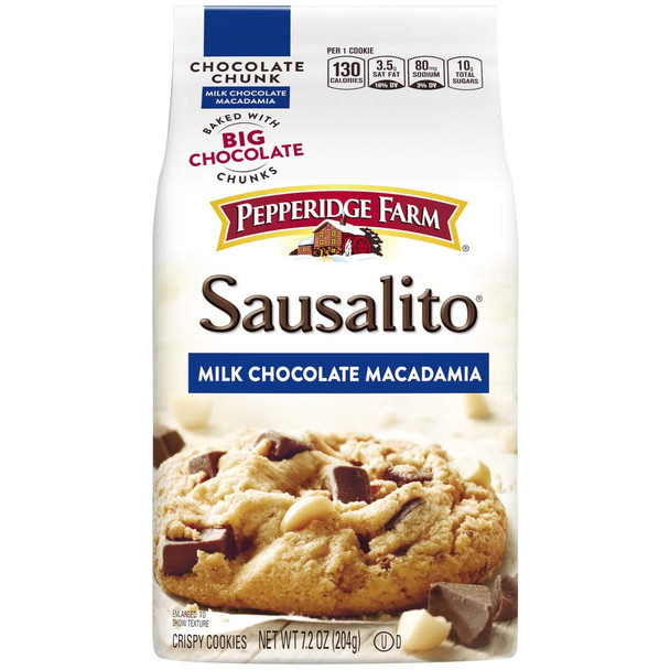 PEPPERIDGE FARM SAUSALITO MILK CHOCOLATE MACADAMIA 7.2oz 204g