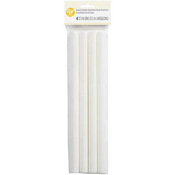 BAKING WILTON PLASTIC DOWEL RODS 4PCS PACK 12.5" LONG 31.8CM 399-801