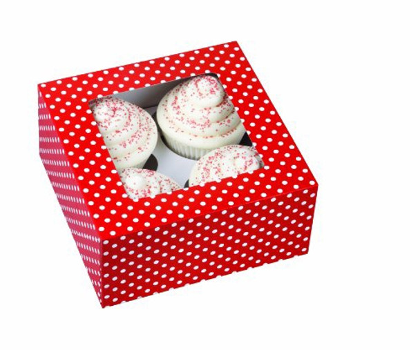 BAKING WILTON CUPCAKE BOXES 3PCS 6.25"X6.25"X3" HOLDS 4 CUPCAKES 415-0575