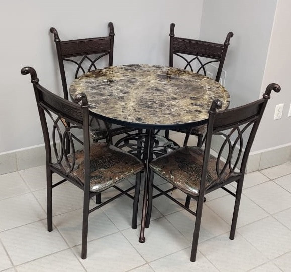 DINING TABLE WITH 4 CHAIR SET A70 5033-P 90X90