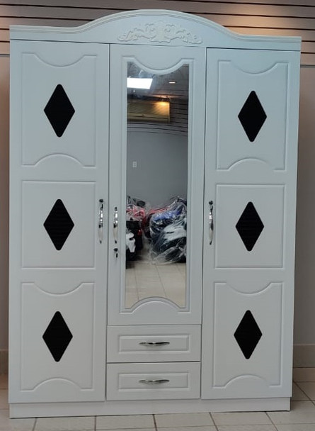 WARDROBE TRIPPLE WITH MIRROR WHITE 9607-3