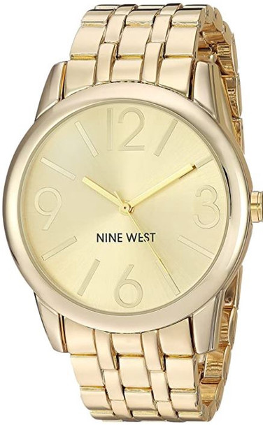 Watch Nine West Women's NW/1578CHGB Champagne Dial Gold-Tone Bracelet
