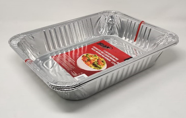 FOIL TRAY TITAN BZ91321R 2PCS PACK 1/2 SIZE DEEP STREAM PAN 11.75X9.4X2.5" 29.8X23.8X6.3CM