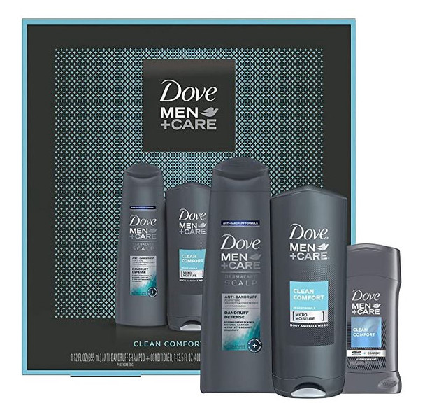 DOVE MEN + CARE Gift Set Body Wash, Antiperspirant, Shampoo+conditioner