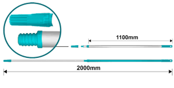 TELESCOPIC ROD TOTAL THTEP0205 ALUMINIUM 200cm