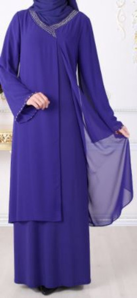 Gown Plus Size Elegan Purple