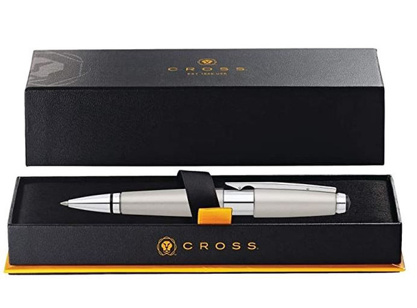 Stationery Pen Cross Edge Medium Black Ink Titanium Barrel AT0555-5