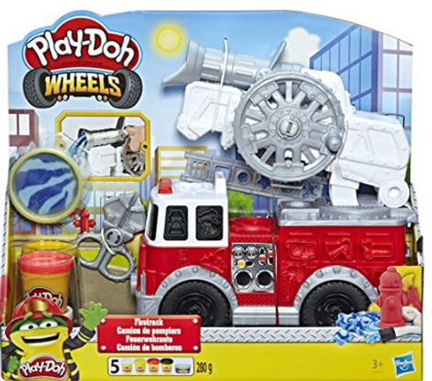 Toy Play-Doh Wheels Firetruck with 5 Non-Toxic Colors Water Compound