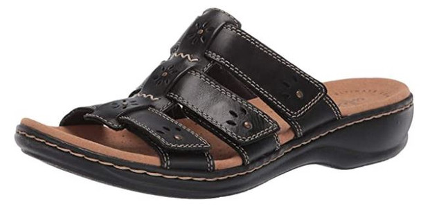 Footwear Clarks Women's Leisa Spring Slide Sandal Black - A. Ally & Sons
