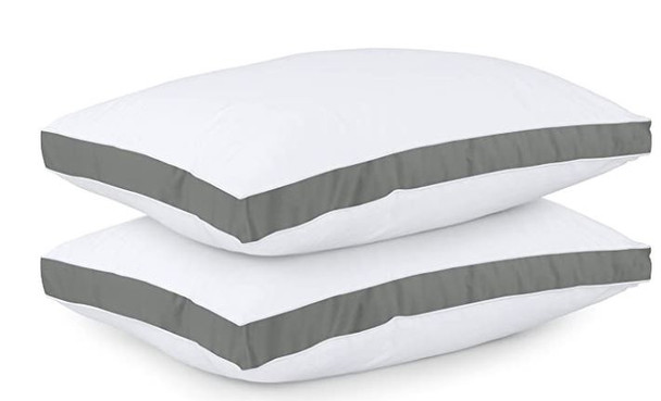 Pillow Utopia Gusseted Gray (2-Pack) Queen 18 x 26 Inches