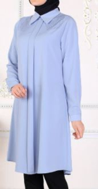 Top Miss Tiken Powder blue Collar