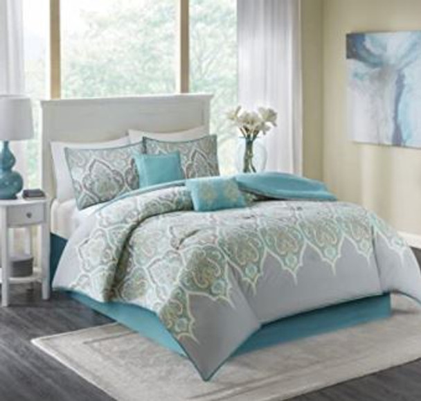 Comforter Set Comfort Spaces Modern King 6 pcs Teal/Grey