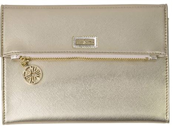 Purse Clutch  Wallet Lilly Pulitzer Vegan Leather  Metallic Gold