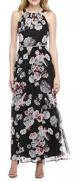 Dress SLNY sleeveless floral black