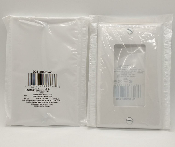 COVER LEVITON DECORA SINGLE 1 GANG WHITE 122-80401