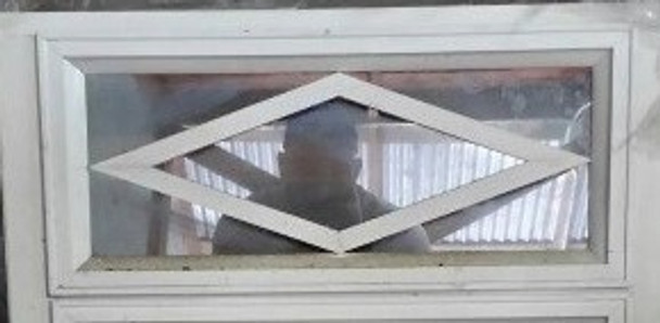 WINDOW AWNING W/MESH DIAMOND DESIGN WHITE FRAME REFLECTIVE GLASS 12" X 24" 1 VENT