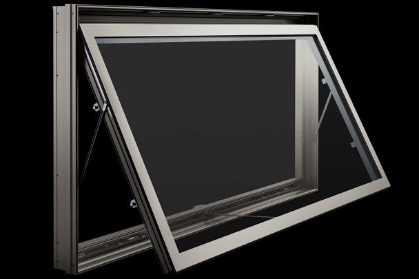 WINDOW AWNING 24" X 24" 1 VENT BLACK FRAME TINTED GLASS
