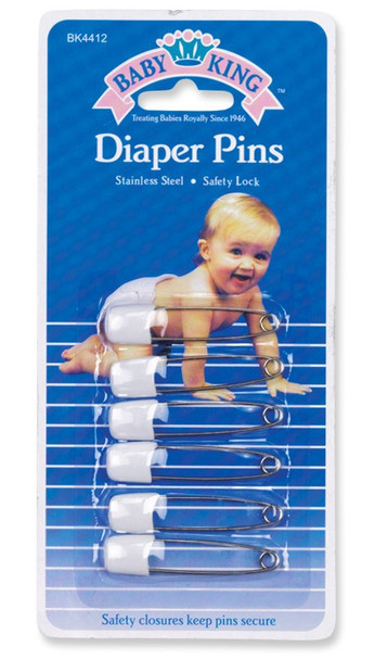 BABY DIAPER PINS BABYKING BK4412 6PCS PACK
