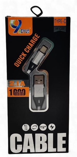 CABLE USB HEYU HY-C66 2.1A TYPE-C 1000MM