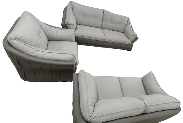 SOFA SET 2-2-1 TWO TONE LEATHER FJ86