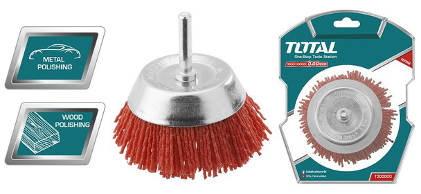 NYLON BRUSH CUP 2" TOTAL TAC33025 WITH SHANK