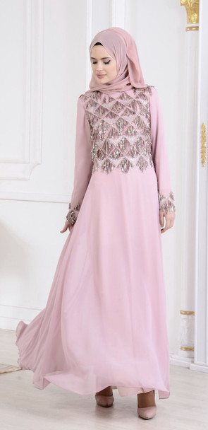 Dress Nurla Blush Pink Sequin & chiffon