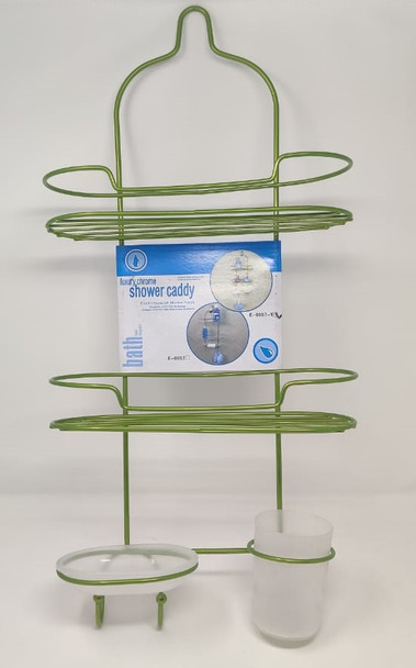 SHOWER CADDY 3 TEIR LUXURY GREEN E-0057-1