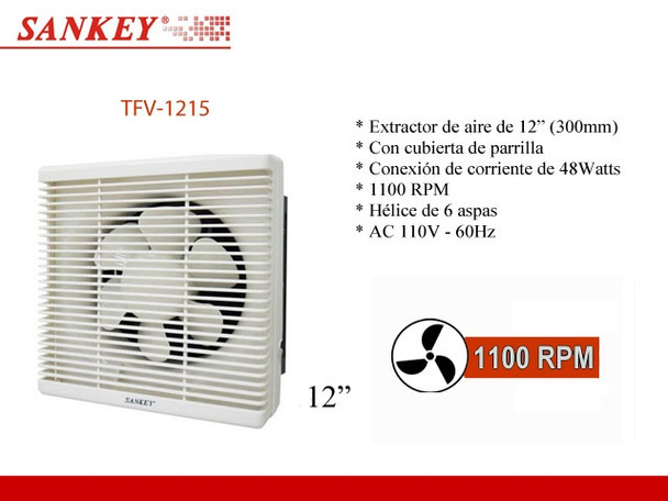 FAN 12" WALL EXTRACTOR SANKEY TFV-1215 110V