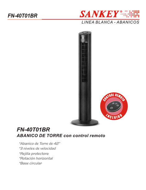 FAN TOWER SANKEY 42" FN-40T01BR