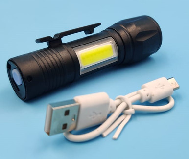 TORCH LIGHT LED 1 CELL FLASHLIGHT ST5137 RECHARGEABLE - A. Ally & Sons