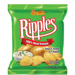 SUNSHINE SNACKS RIPPLES SOUR CREAM & ONION 35g 1.24oz - A. Ally & Sons