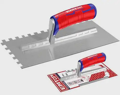 STEEL FLOAT EMTOP EPTES28138 NOTCH PLASTERING TROWEL WITH TEETH . . - A ...