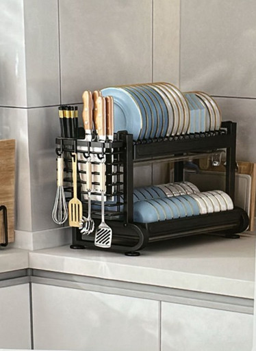 DISH RACK 2 TIER LUCKY HOME P03-009H - A. Ally & Sons