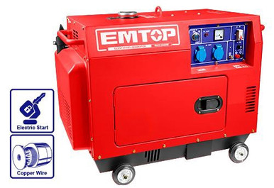 GENERATOR EMTOP 5500W ULDGR511 DIESEL SILENT - A. Ally & Sons