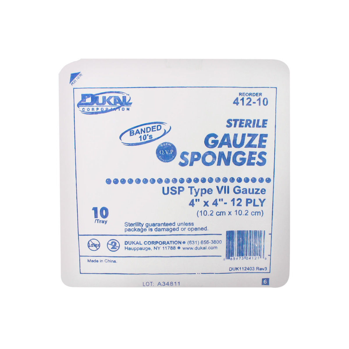Dukal Woven Cotton Gauze Sponges (10111_412-10)